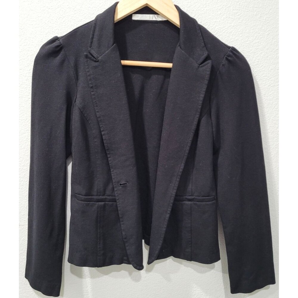 Womens Have Black Single Button Blazer Jacket Size M